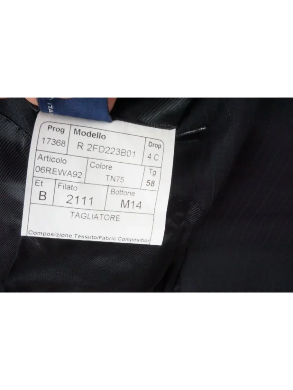 Tagliatore Black Striped 100s Wool 2 Pc Suit Jacket Pants Sz 48R US 58 EU NEW